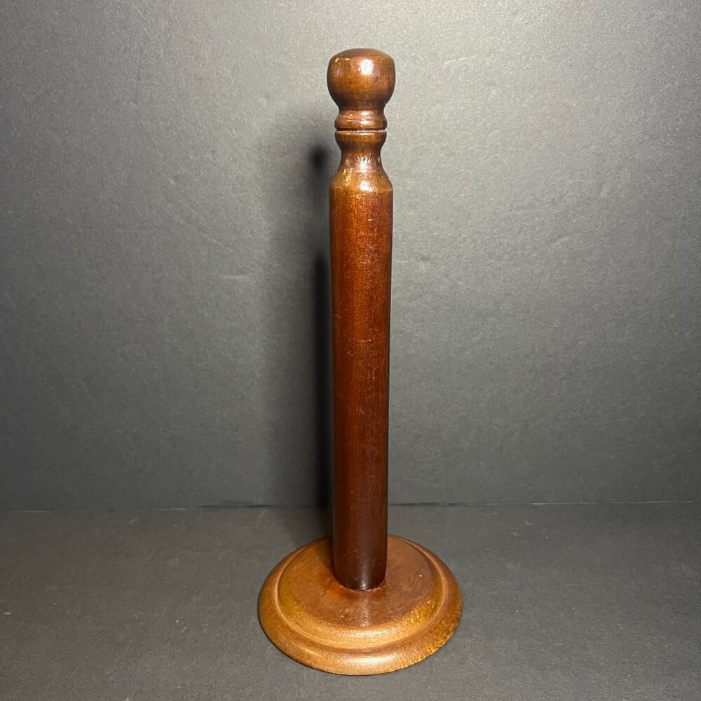 Vintage Retro Price Import Set of 5 Wooden Napkin Holder Rings & Stand 9.75" - Picture 5 of 8